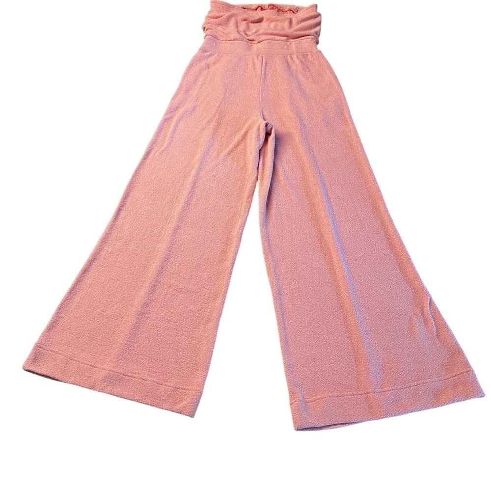 Out From Under Urban Outfitters Pink Strapless Soft Jumpsuit Wide-Leg Size Small - Picture 13 of 15